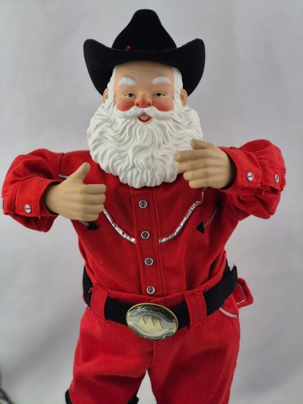 Holly Jolly Rock Santa Alan Jackson Animated Dancing Cowboy 1999 Sings & Swings